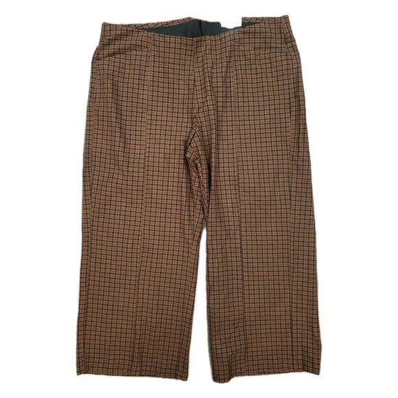 Old Navy Brown Houndstooth Pixie Wide Leg Pull on Pants Women’s Sz XXL - Picture 2 of 6